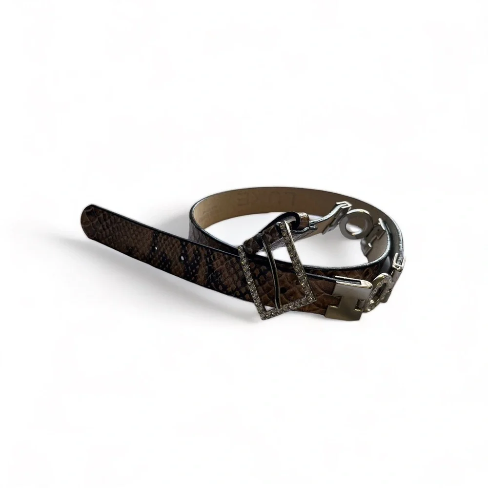 CACHÉ 90s Genuine Leather Snakeskin Pattern Belt